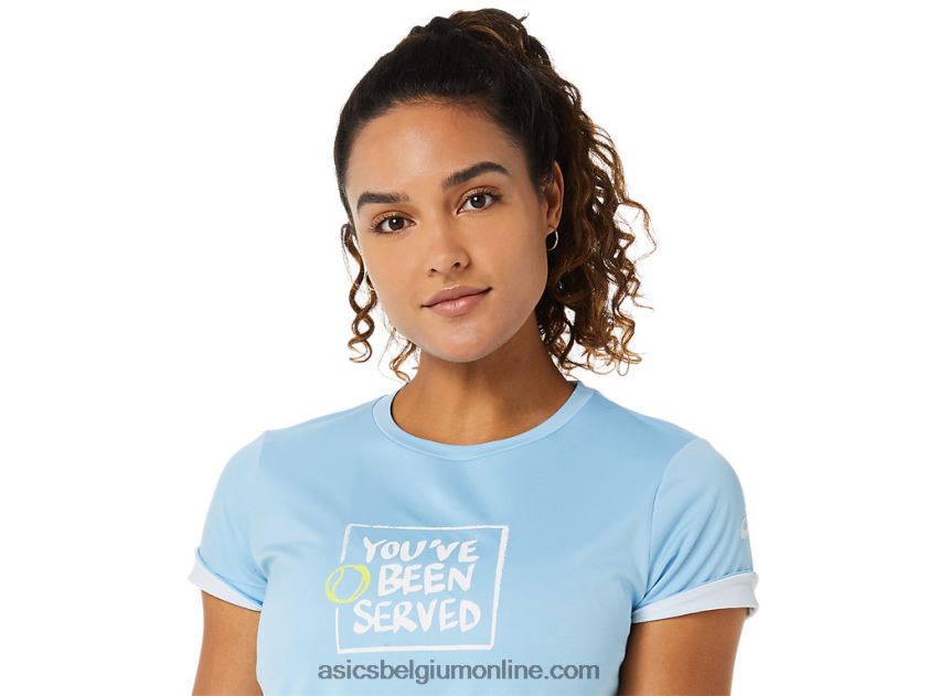 grafisch tennisshirt voor dames V6HXR23491 arctische hemel Asics