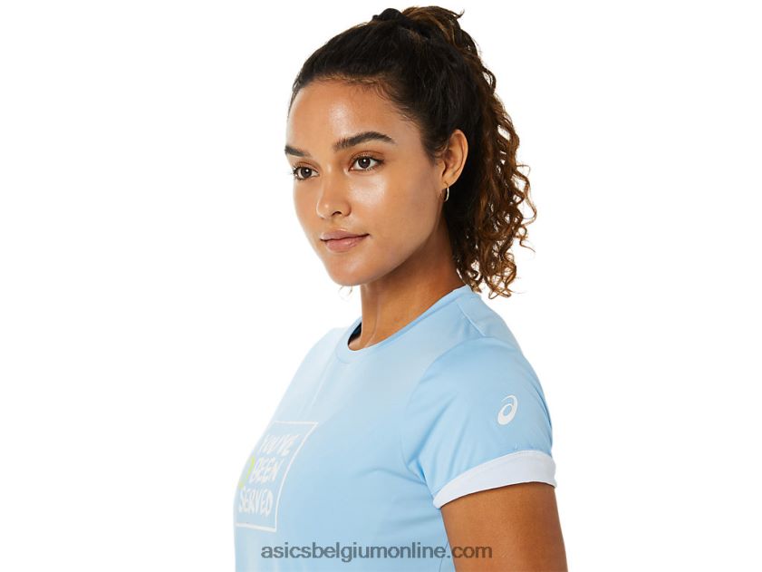 grafisch tennisshirt voor dames V6HXR23491 arctische hemel Asics