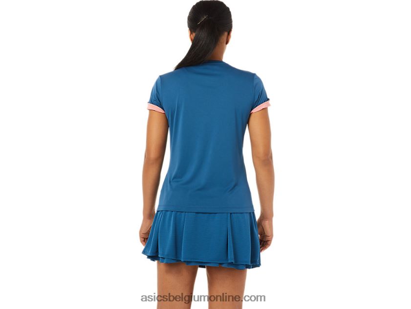 grafisch tennisshirt voor dames V6HXR23514 licht indigo Asics