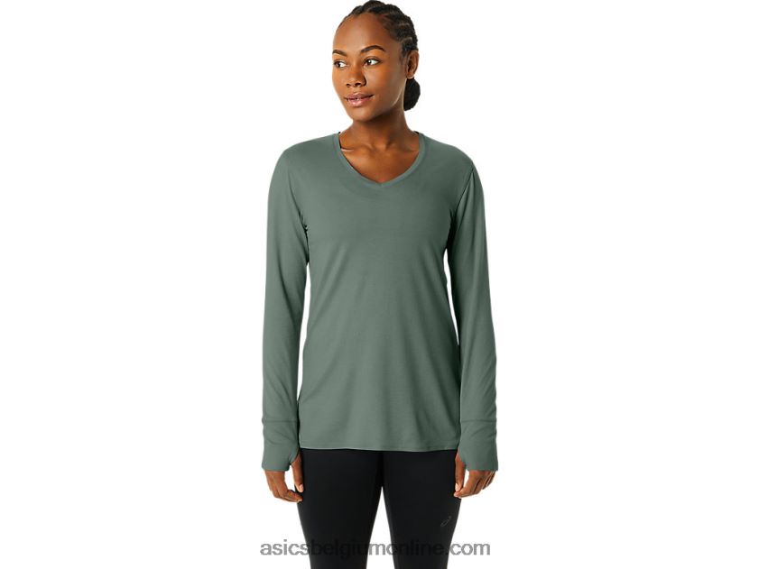 heide top met lange mouwen voor dames V6HXR22176 klimop heide Asics