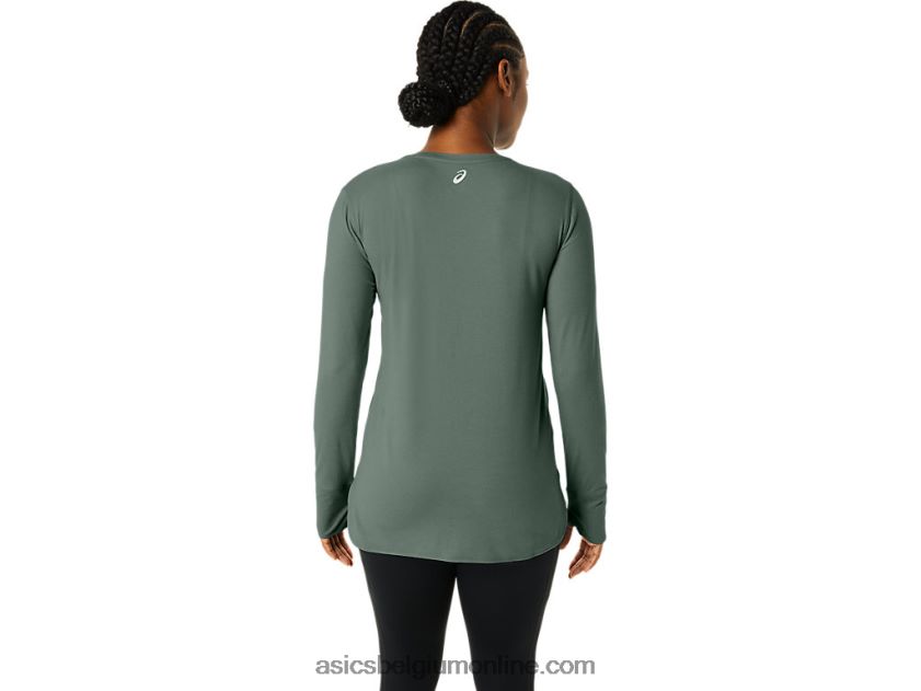 heide top met lange mouwen voor dames V6HXR22176 klimop heide Asics