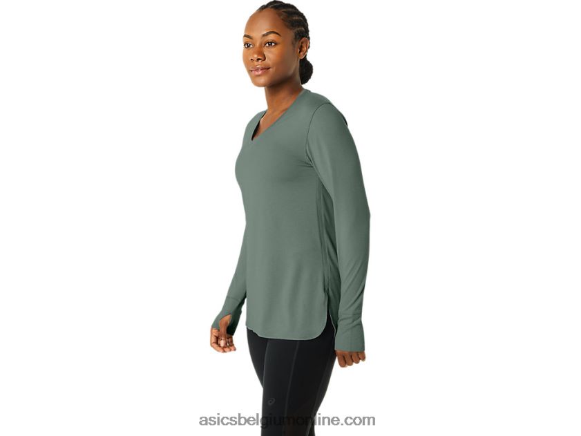 heide top met lange mouwen voor dames V6HXR22176 klimop heide Asics