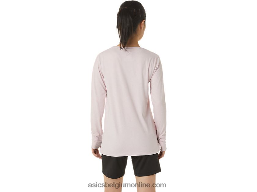 heide top met lange mouwen voor dames V6HXR23273 nauwelijks roze heide Asics