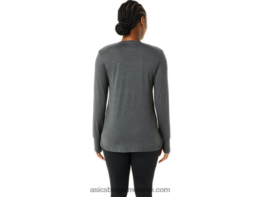 heide top met lange mouwen voor dames V6HXR23690 donkergrijze heide Asics