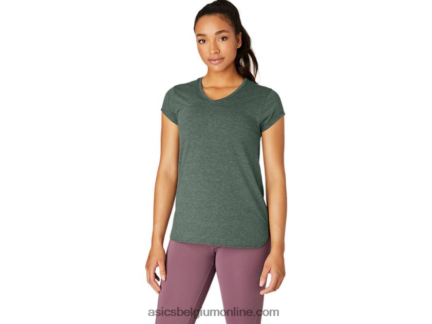 heide topje met v-hals voor dames V6HXR22159 klimop heide Asics