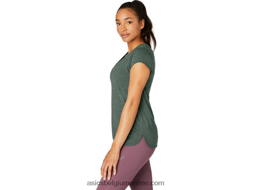 heide topje met v-hals voor dames V6HXR22159 klimop heide Asics