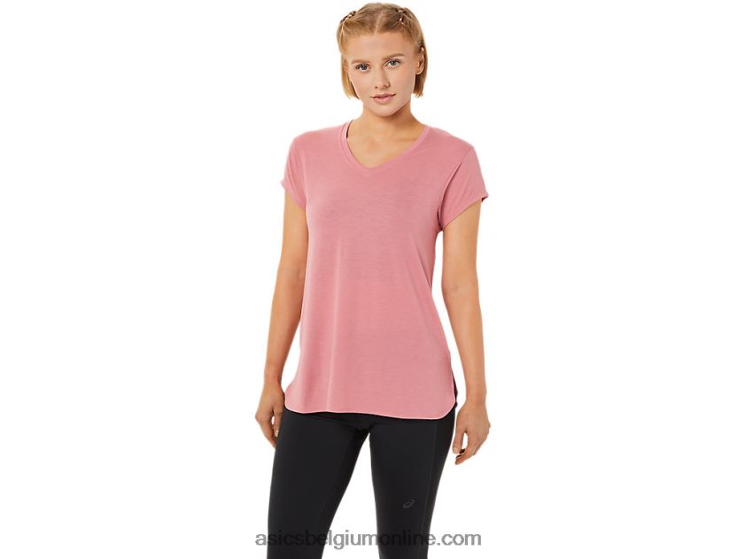 heide topje met v-hals voor dames V6HXR23838 rokerige rozenheide Asics
