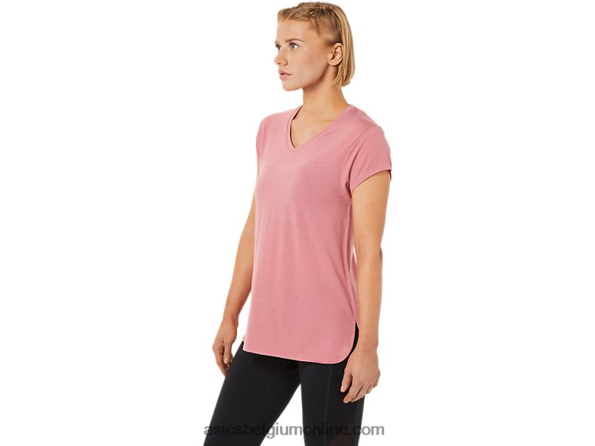 heide topje met v-hals voor dames V6HXR23838 rokerige rozenheide Asics