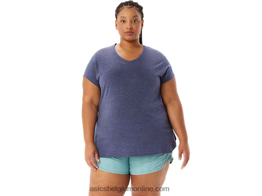 heide topje met v-hals voor dames V6HXR23921 peacoat heide Asics