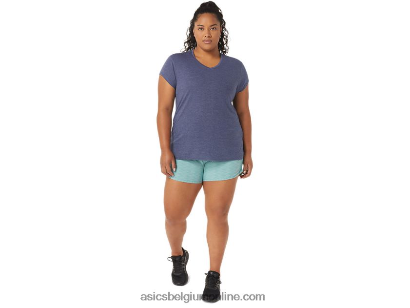 heide topje met v-hals voor dames V6HXR23921 peacoat heide Asics