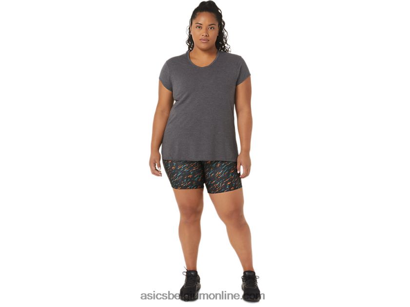 heide topje met v-hals voor dames V6HXR24092 donkergrijze heide Asics