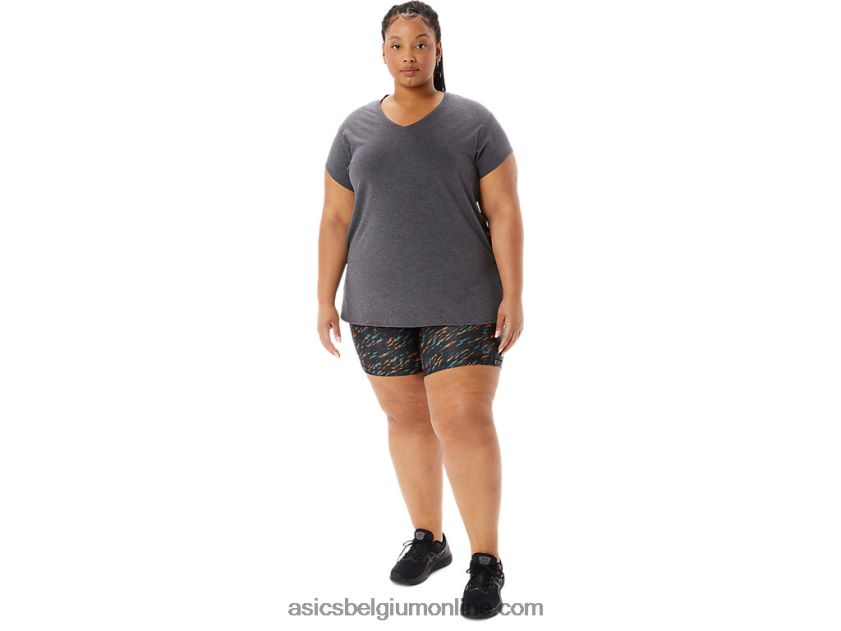 heide topje met v-hals voor dames V6HXR24092 donkergrijze heide Asics