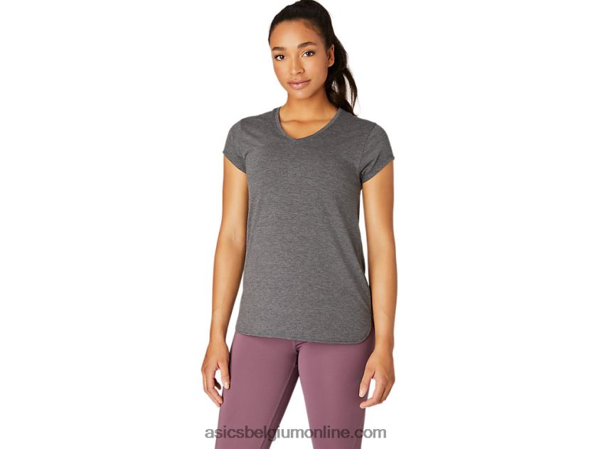 heide topje met v-hals voor dames V6HXR24092 donkergrijze heide Asics