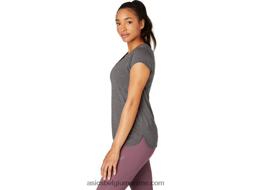 heide topje met v-hals voor dames V6HXR24092 donkergrijze heide Asics