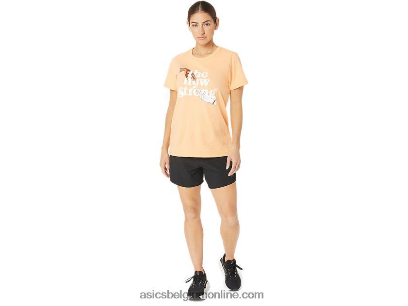 het nieuwe sterke run-T-shirt voor dames V6HXR22232 zomer duin Asics