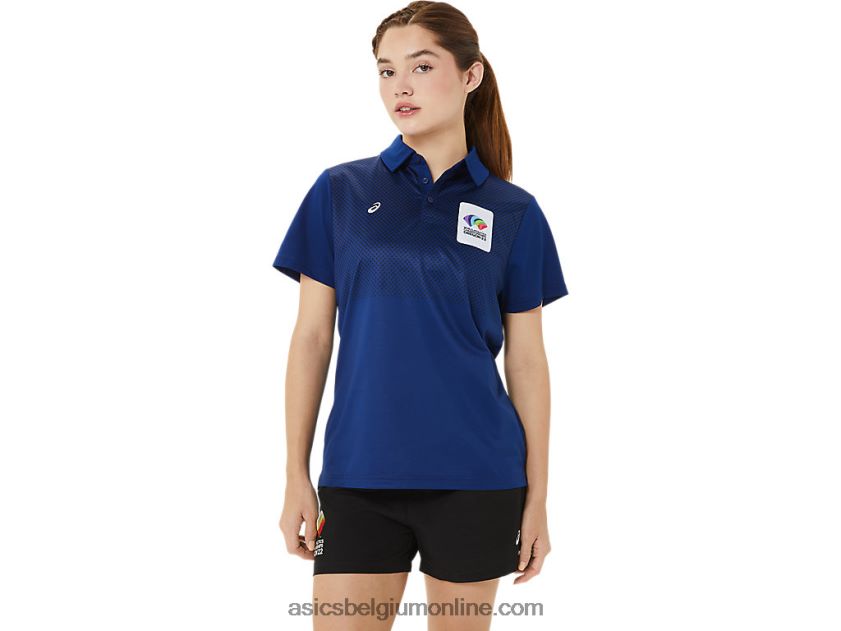 hex gradiëntpolo voor dames V6HXR23214 donkerblauw (pantone 281 c) Asics