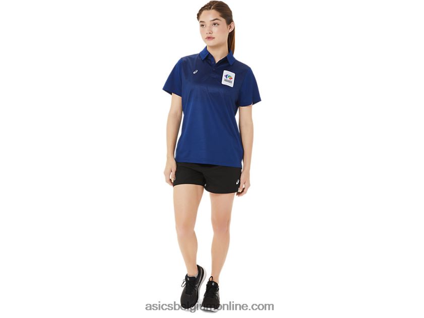 hex gradiëntpolo voor dames V6HXR23214 donkerblauw (pantone 281 c) Asics