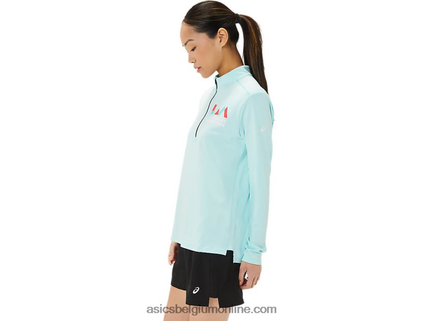 kant-en-klare halfzip lam voor dames V6HXR23307 helder blauw/frans blauw Asics