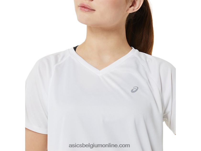 kant-en-klare lyte v-hals voor dames V6HXR23389 briljant wit Asics
