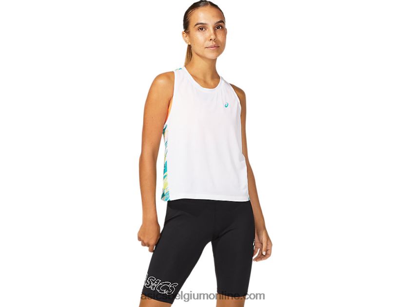 kleurinjectietank voor dames V6HXR23967 schitterend wit/baltisch juweel Asics
