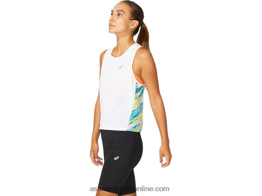 kleurinjectietank voor dames V6HXR23967 schitterend wit/baltisch juweel Asics