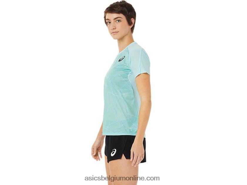 lichte damestop met korte mouwen V6HXR23263 Helder blauw Asics