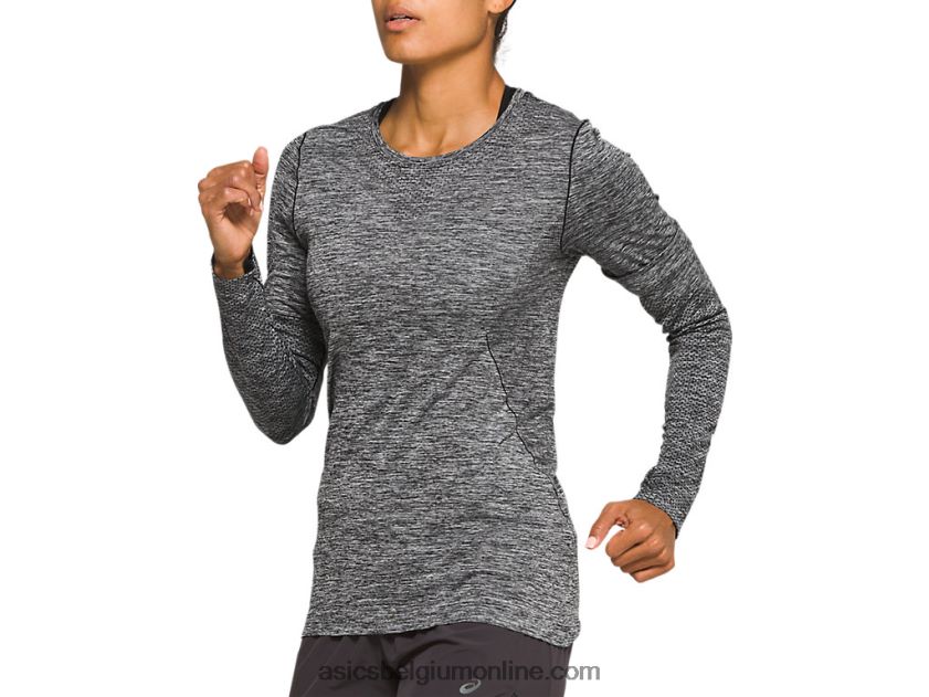 naadloze damesrace met lange mouwen V6HXR24127 prestatie zwart Asics