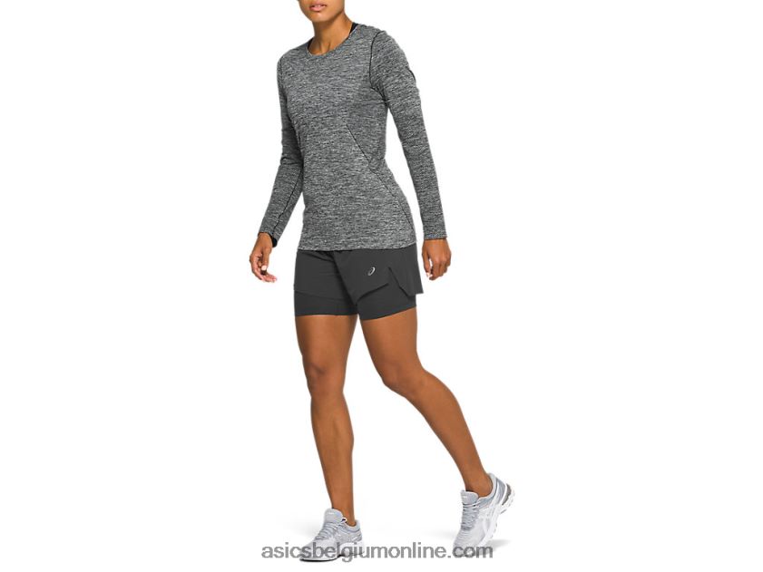 naadloze damesrace met lange mouwen V6HXR24127 prestatie zwart Asics
