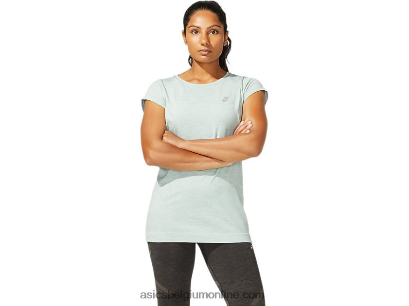 naadloze racetop met korte mouwen voor dames V6HXR23960 leigrijs Asics