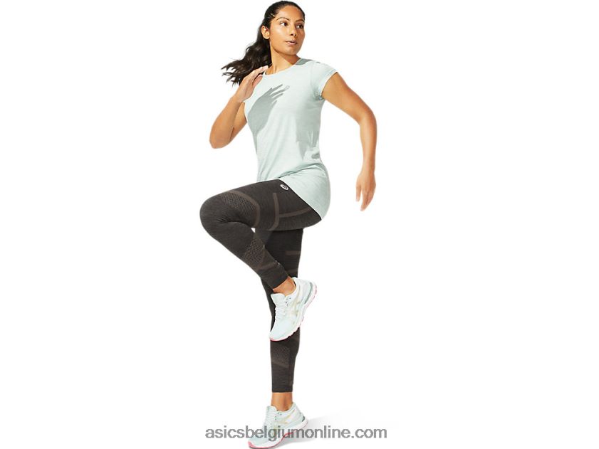 naadloze racetop met korte mouwen voor dames V6HXR23960 leigrijs Asics