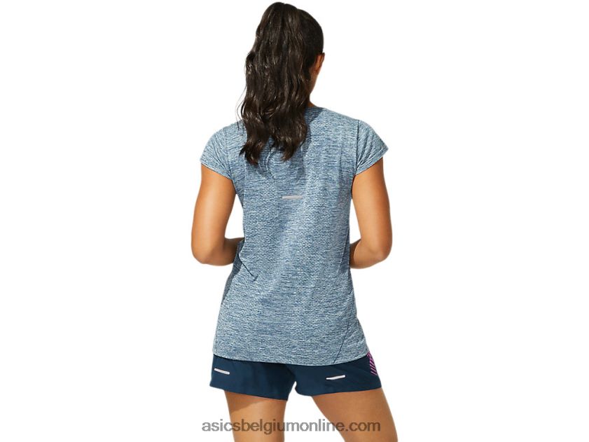 naadloze racetop met korte mouwen voor dames V6HXR24040 frans blauw Asics