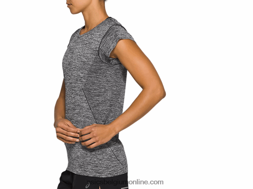 naadloze racetop met korte mouwen voor dames V6HXR24126 prestatie zwart Asics