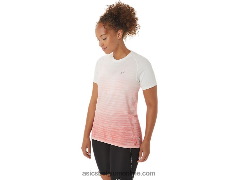 naadloze top met korte mouwen voor dames V6HXR22441 room/papaja Asics