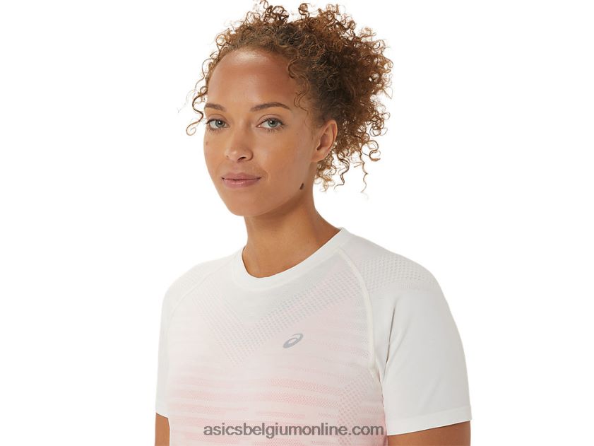naadloze top met korte mouwen voor dames V6HXR22441 room/papaja Asics