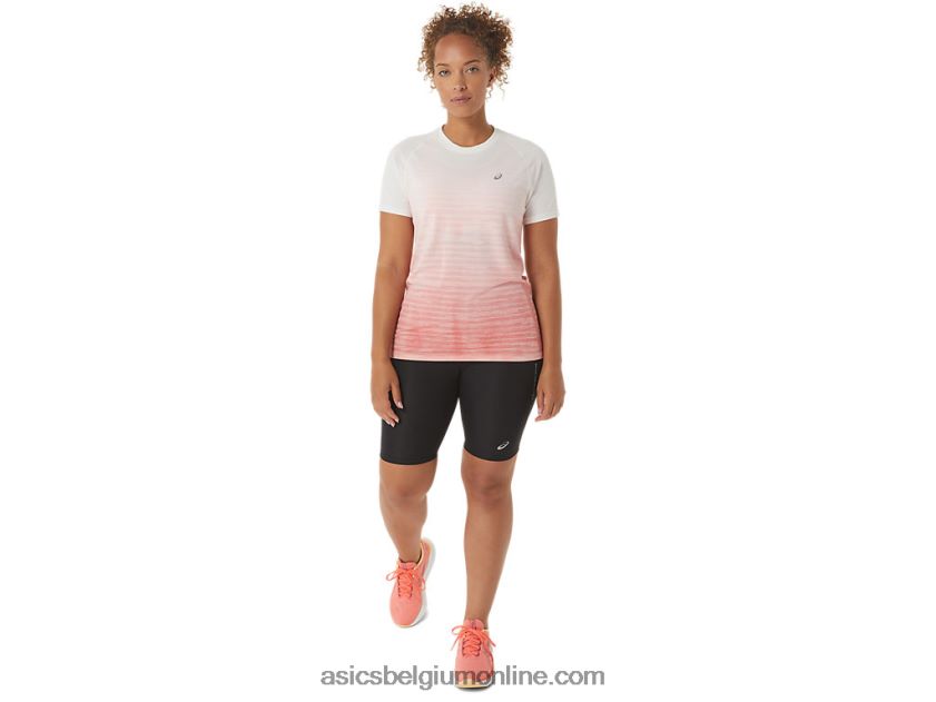 naadloze top met korte mouwen voor dames V6HXR22441 room/papaja Asics