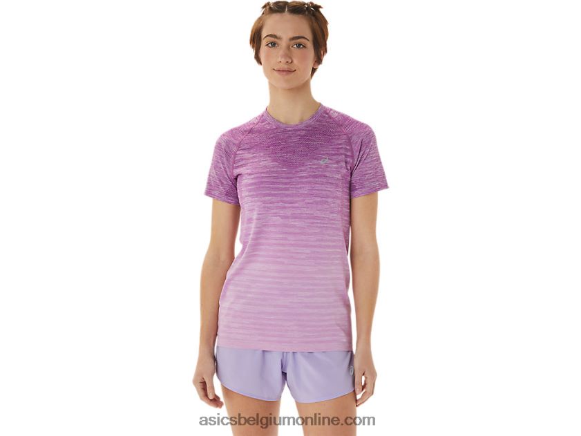 naadloze top met korte mouwen voor dames V6HXR22961 orchidee/lavendel gloed Asics
