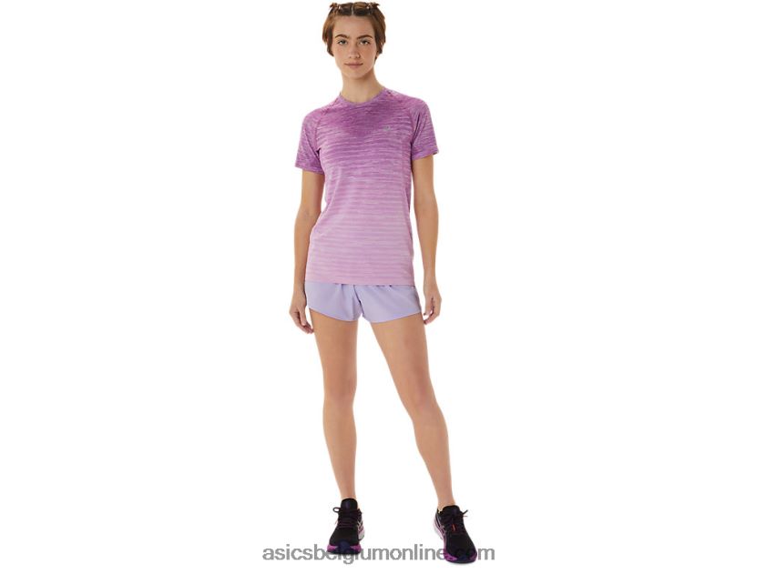 naadloze top met korte mouwen voor dames V6HXR22961 orchidee/lavendel gloed Asics