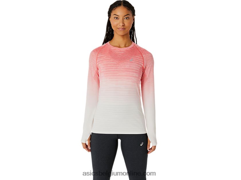 naadloze top met lange mouwen voor dames V6HXR22210 room/papaja Asics