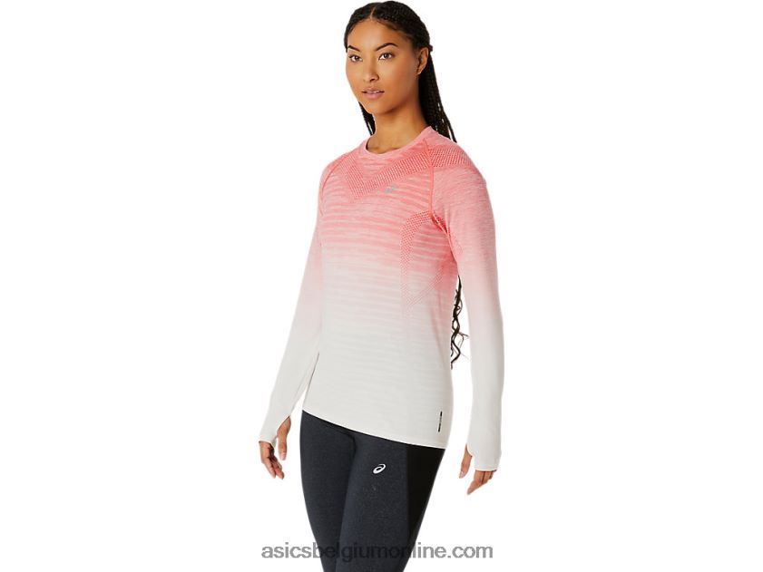 naadloze top met lange mouwen voor dames V6HXR22210 room/papaja Asics