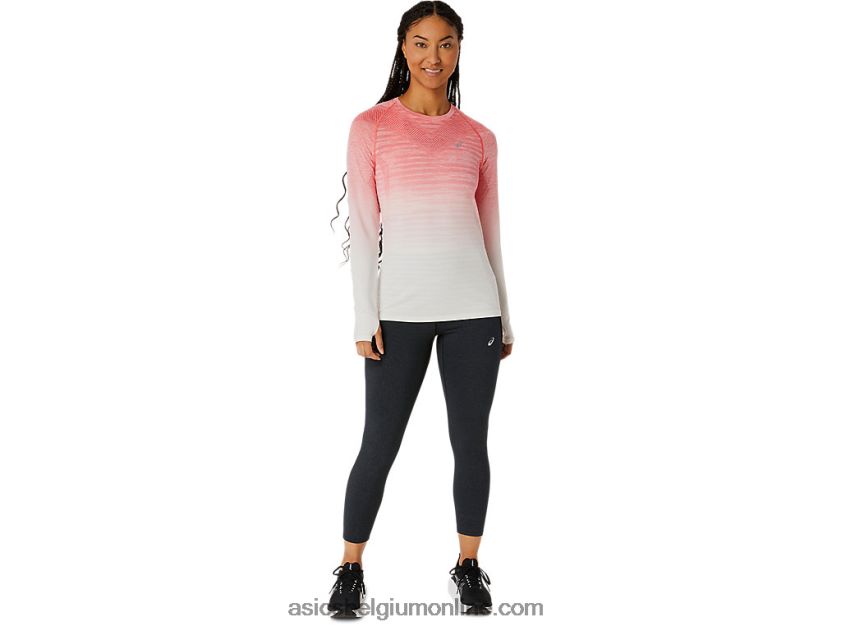 naadloze top met lange mouwen voor dames V6HXR22210 room/papaja Asics