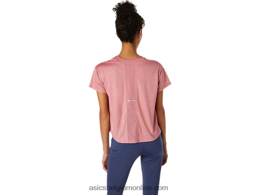 nagare top met korte mouwen voor dames V6HXR23696 rokerige roos Asics