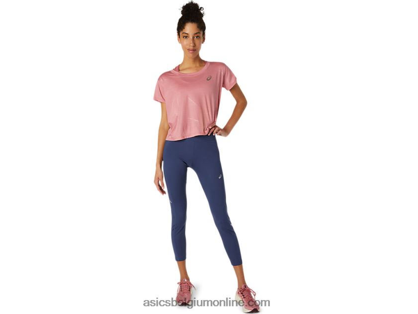 nagare top met korte mouwen voor dames V6HXR23696 rokerige roos Asics
