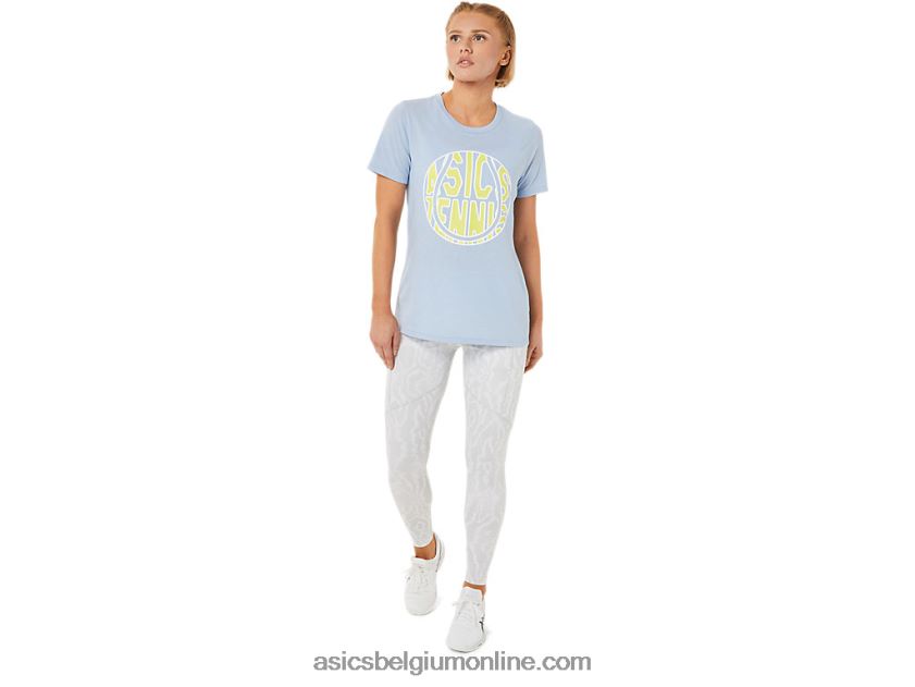 nieuw sterk 92 grafisch T-shirt voor dames V6HXR23761 nevel/gloed geel Asics
