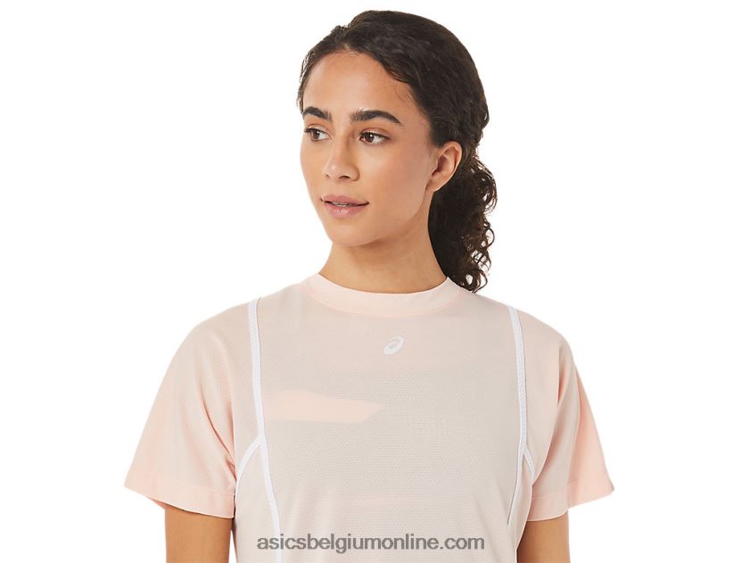 nieuwe sterke 92 top met korte mouwen voor dames V6HXR23281 briesje/briljant wit Asics