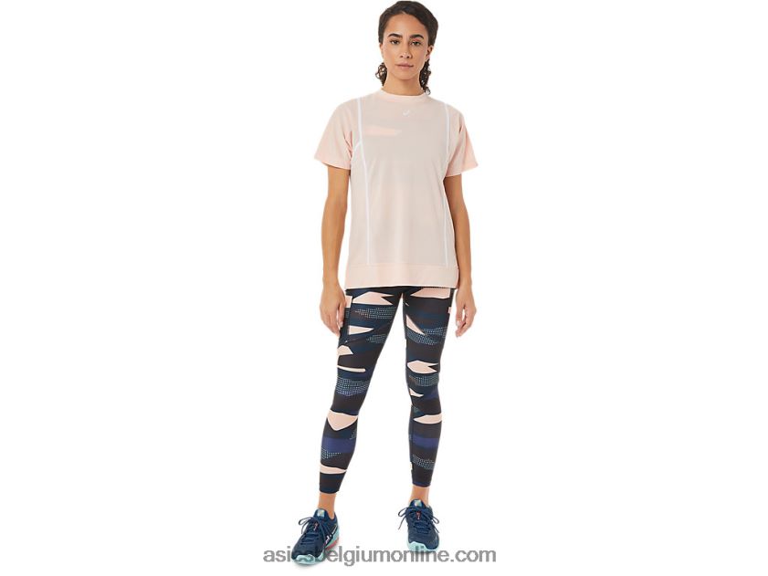 nieuwe sterke 92 top met korte mouwen voor dames V6HXR23281 briesje/briljant wit Asics