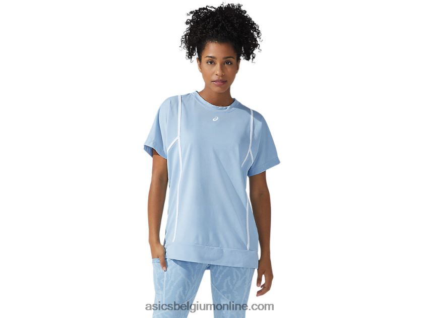 nieuwe sterke 92 top met korte mouwen voor dames V6HXR23753 nevel/briljant wit Asics
