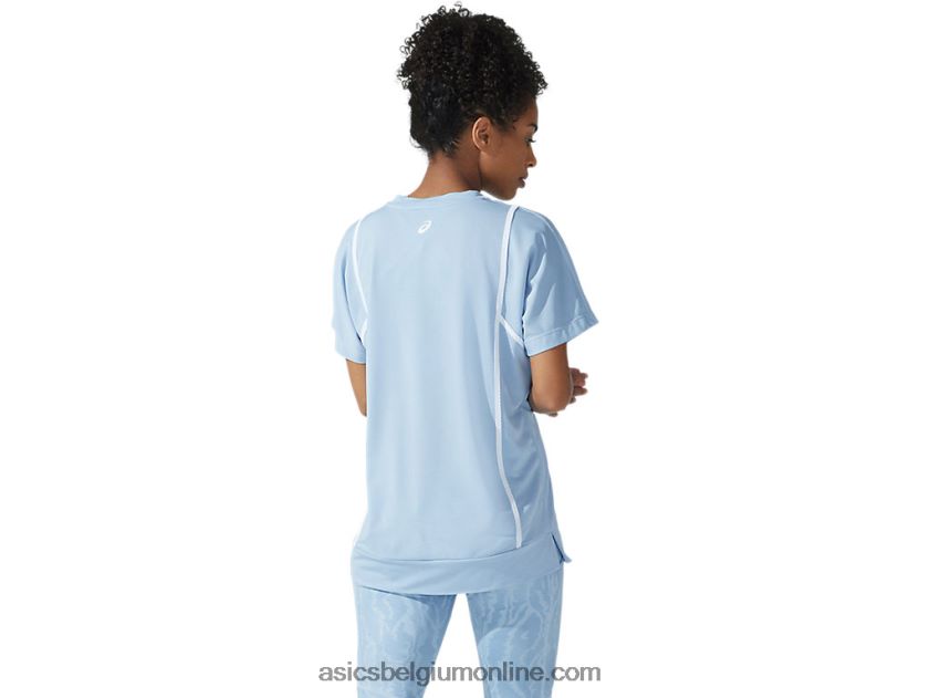 nieuwe sterke 92 top met korte mouwen voor dames V6HXR23753 nevel/briljant wit Asics