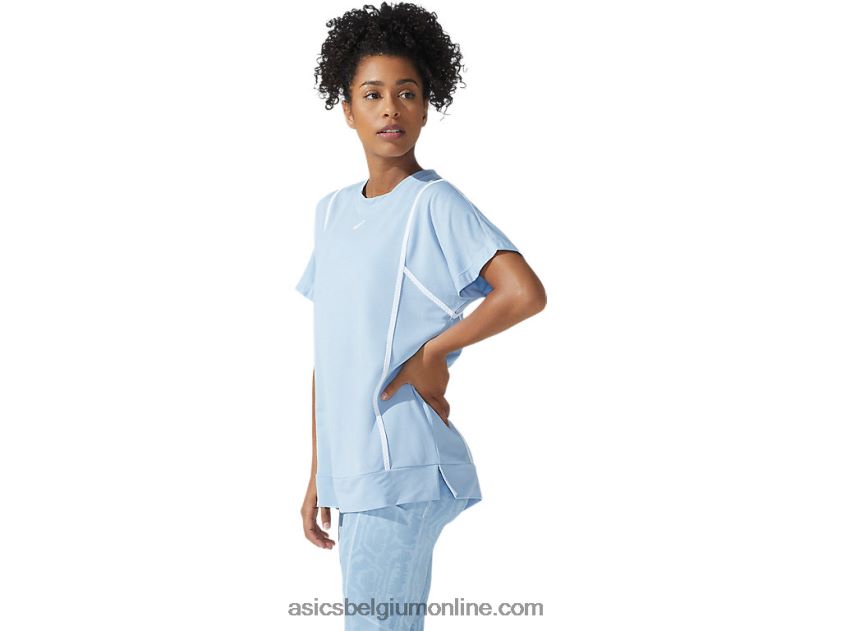 nieuwe sterke 92 top met korte mouwen voor dames V6HXR23753 nevel/briljant wit Asics
