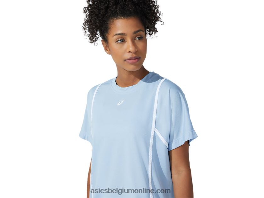 nieuwe sterke 92 top met korte mouwen voor dames V6HXR23753 nevel/briljant wit Asics