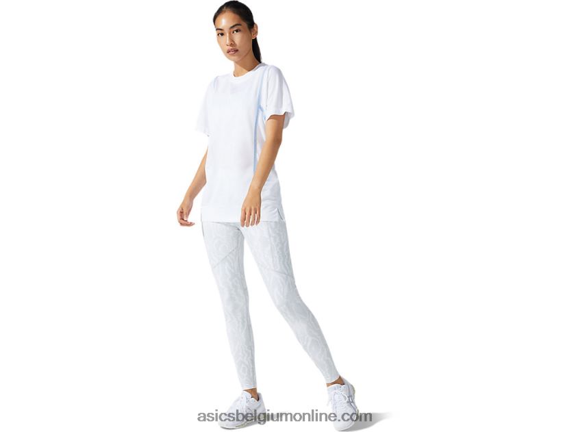 nieuwe sterke 92 top met korte mouwen voor dames V6HXR23790 schitterend wit/mist Asics